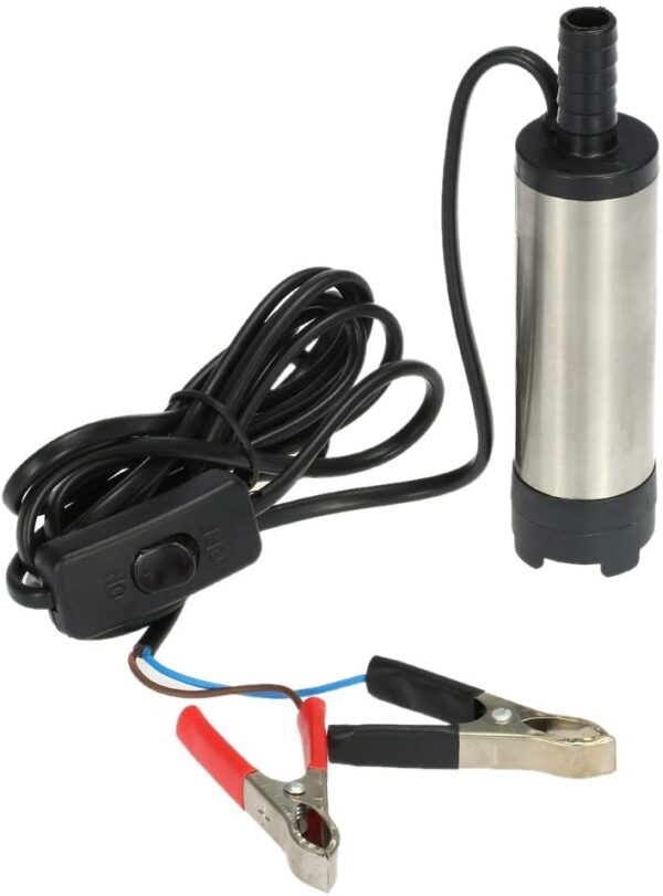 POMPA TRAVASO ACCIAIO INOX OLIO GASOLIO ACQUA AUTO DIESEL 12V ELETTRICA PIC 885