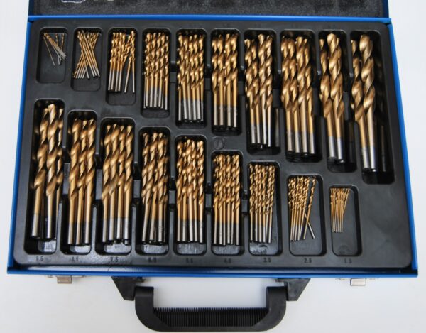 SET 170 PUNTE PZ TRAPANO PUNTA ACCIAIO METALLO TITANIO VALIGETTA 1 10 MM WK 953