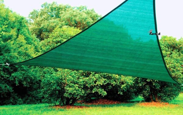 RETE PARASOLE TRIANGOLARE VELA VERDE 3X3X3 MT ANTIRAGGI UV GIARDINO ESTERNO 245V