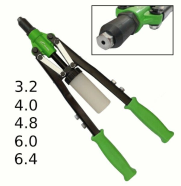 RIVETTATRICE MANUALE 450 MM 5 TESTINE INSERTI RIVETTI 3.2 4.0 4.8 6.0 6.4 757 VE