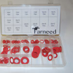 ASSORTIMENTO SET DI GUARNIZIONI RONDELLE PIATTE IN FIBRA 150 PEZZI IN BOX