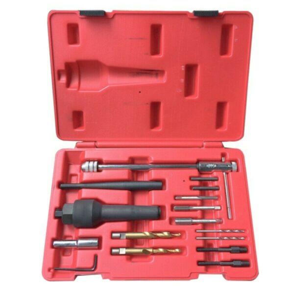 KIT RIMOZIONE RIPARAZIONE CANDELE CANDELETTE ROTTE 16 PZ PEZZI AUTO FILETTI 573