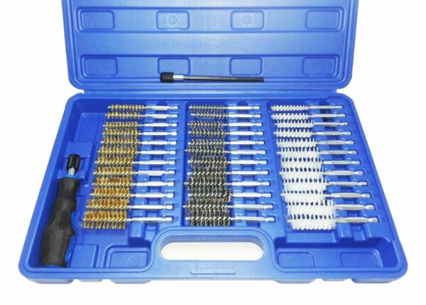 SCOVOLI SPAZZOLE 38 PZ PULIZIA SBAVATURA CILINDRI TUBI BOCCOLE 8 19 MM 1/4" 055
