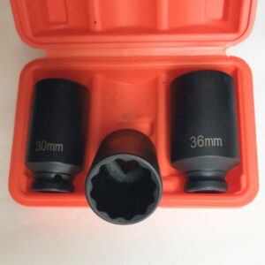 SET BUSSOLE 3 PZ 1/2" POLIGONALI RINFORZATE CEMENTATE AVVITATORE 30 32 36 MM 536