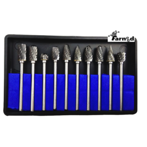 SET FRESE PUNTE CARBURO DI TUNGSTENO 10 PZ TRAPANO DRIMEL SMERIGLIATRICE 3x6 mm