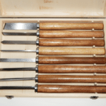SGORBIE PROFESSIONALI INTAGLIO SCALPELLI UTENSILI PER TORNIO SET 8 PZ CASSETTA