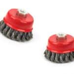 KIT 2 PZ SPAZZOLA A TAZZA FILI RITORTI INTRECCIATI DIAMETRO M14 SMERIGLIATRICE