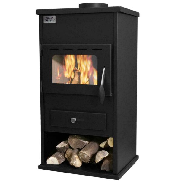 STUFA A LEGNA STUFE "PANAREA" 10KW CAMINETTO RISCALDAMENTO CASA 43x43x88H CM 505