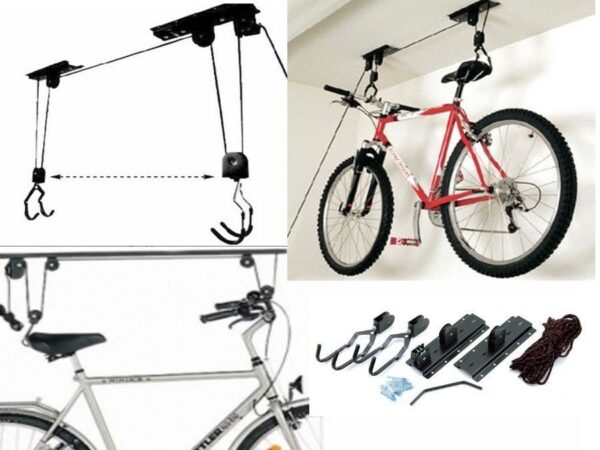 SUPPORTO PER BICICLETTA DA SOFFITTO VERRICELLO 20kg APPENDI BICI STAFFA SOSPESA
