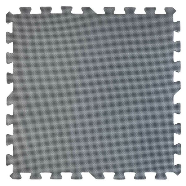TAPPETO TAPPETINO PUZZLE IN GOMMA PALESTRA FITNESS GIOCO NERO GRIGIO 100x100 CM 699