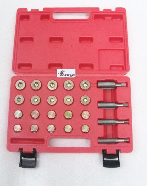 KIT SCARICO TAPPO COPPA OLIO TAPPI FILETTI RIPARAZIONE FILETTATURA AUTO 64PZ 114