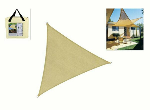TENDA A VELA TRIANGOLARE DA SOLE OMBREGGIANTE TELO PARASOLE GIARDINO 3X3X3 346