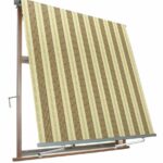 TENDA DA SOLE A CADUTA BALCONE 2,5 x 2,5 MT BEIGE MARRONE RIGATA 147v