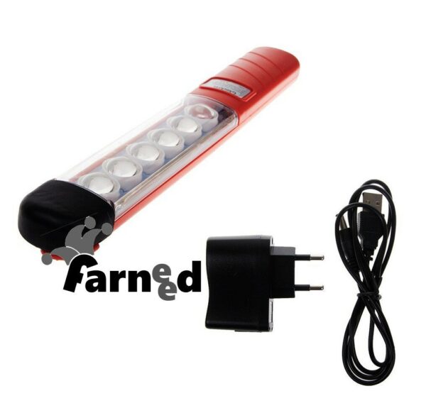 TORCIA LUCE LAMPADA LAVORO PORTATILE RICARICABILE CAMPEGGIO 6500K 12V 6LED