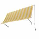 TENDA SOLE A CADUTA 4x3 MT SENZA CASSONETTO BRACCI GIALLA BIANCA BALCONE 3912