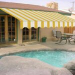 TENDA SOLE AVVOLGIBILE BALCONE BARRA QUADRA 3x2 RIGATA GIALLO BIANCO BRACCI 1802
