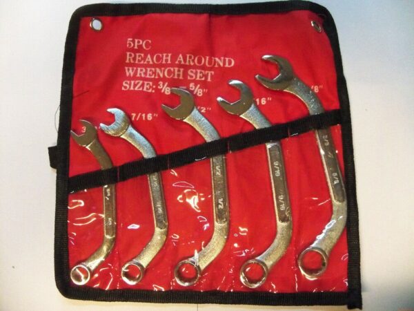 SET 5 PZ CHIAVI IN POLLICI A U 3/8 7/16 1/2 9/16 5/8 CURVE CHROME VANADIUM