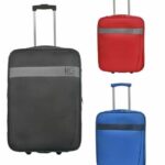 VALIGIA TROLLEY BAGAGLIO A MANO VIAGGIO TESSUTO LEGGERA 53x39x18 2 RUOTE 667