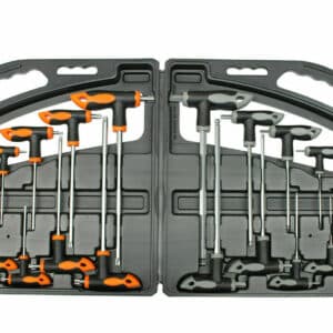 SET KIT 16 PZ CHIAVI CHIAVE A T ESAGONALI TORX LUNGHE VALIGETTA CASSETTA 052