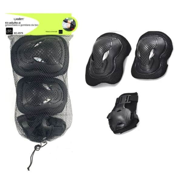 KIT 2 GINOCCHIERE 2 GOMITIERE PROTEZIONE GINOCCHIA SPORT BICI ADULTI 935