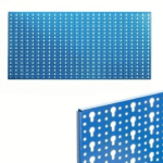 PANNELLO FORATO PORTA ATTREZZI UTENSILI LAVORO OFFICINA MURO PARETE BLU GANCI