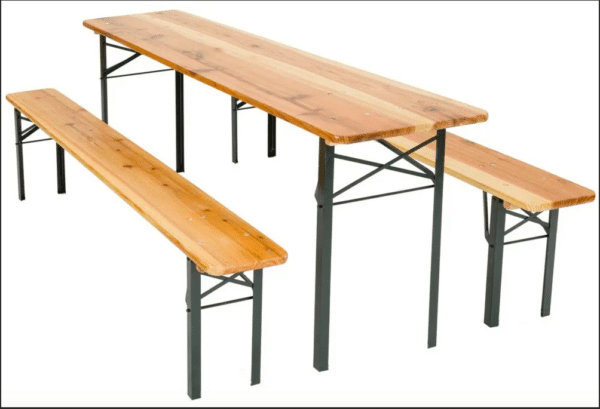 SET BIRRERIA TAVOLO + PANCHE PANCA PIEGHEVOLE LEGNO FIERE SAGRE 70X220 CM 191