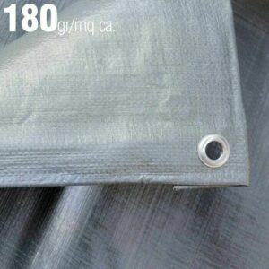 TELO OCCHIELLATO IMPERMEABILE 180GR ANTIGELO PROTETTIVO 4 X 5 MT GRIGIO 720