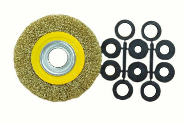 SPAZZOLA MOLA DA BANCO SMERIGLIATRICE DIAMETRO 200 MM 8" DISCO FILI ACCIAIO 842