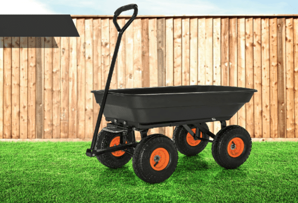 CARRELLO RIMORCHIO SPINTA PORTA ATTREZZI GIARDINO RIBALTABILE MAX 250KG 484
