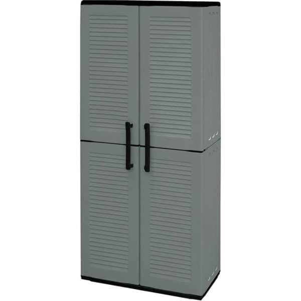 ARMADIO ARMADIETTO RIPOSTIGLIO SALVASPAZIO 2 ANTE 68X37X163 H cm GRIGIO 156AP