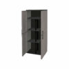 ARMADIO ARMADIETTO RIPOSTIGLIO 2 ANTE CON PORTASCOPE 68X37X163 H cm GRIGIO 163AP