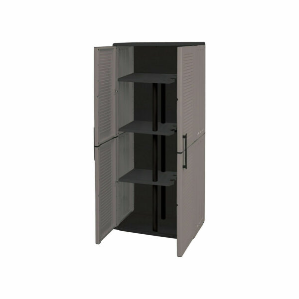 ARMADIO ARMADIETTO RIPOSTIGLIO 2 ANTE CON PORTASCOPE 68X37X163 H cm GRIGIO 163AP