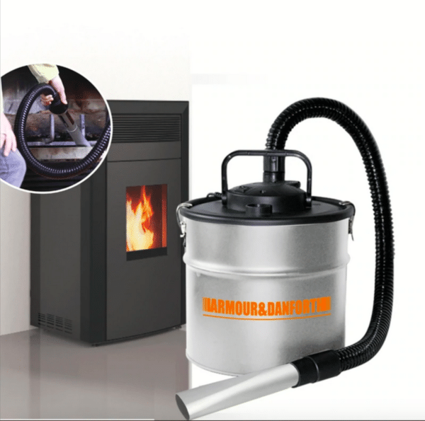 BIDONE ASPIRACENERE ELETTRICO 600W STUFE STUFA PELLET CAMINI 12 LT ACCIAIO 871