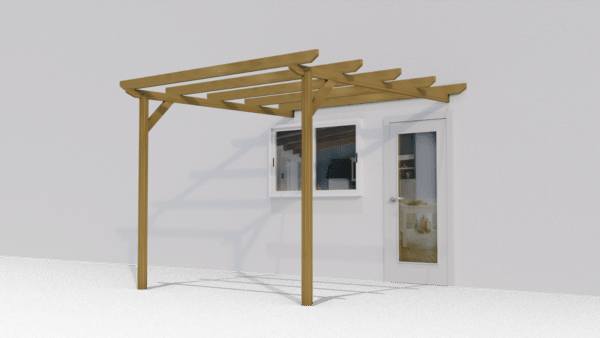 PERGOLA PERGOLATO ADDOSSATA 3x3 MT LEGNO TRATTATO IN AUTOCLAVE GIARDINO 453 GC