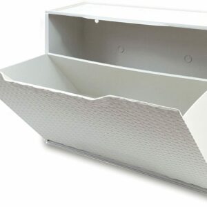SCARPIERA PORTA SCARPE RATTAN BIANCA MODULARE COMPONIBILE RESINA 51x17x40 H 970