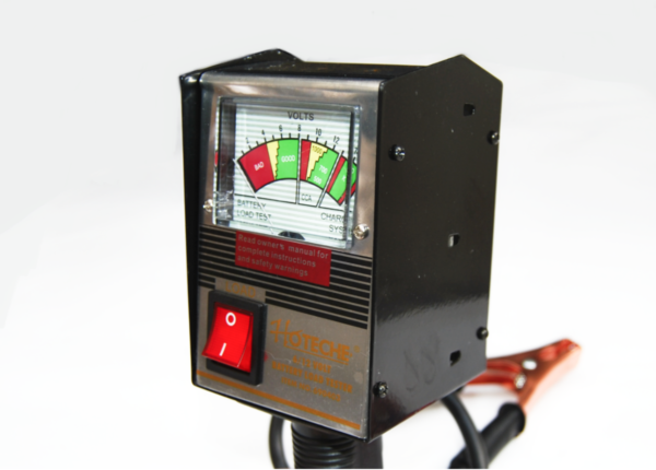 TESTER ANALOGICO PORTATILE CONTROLLO BATTERIA AUTO MOTO 125 AH 6 12 V CAVI 976H
