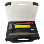 KIT 30 PZ SEGHETTO TAGLIERINO CUTTER LAME IN ACCIAIO INOX FALEGNAMERIA VALIGETTA
