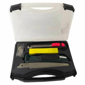 KIT 30 PZ SEGHETTO TAGLIERINO CUTTER LAME IN ACCIAIO INOX FALEGNAMERIA VALIGETTA
