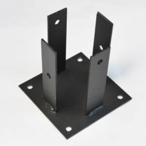 STAFFA A BICCHIERE SUPPORTO PALO PILASTRO LEGNO OTTAGONALE ACCIAIO 105x105 mm gc