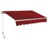 TENDA SOLE BALCONE BARRA QUADRA 3x2 MT ROSSO ALLUMINIO BRACCI ESTENDIBILI 1804