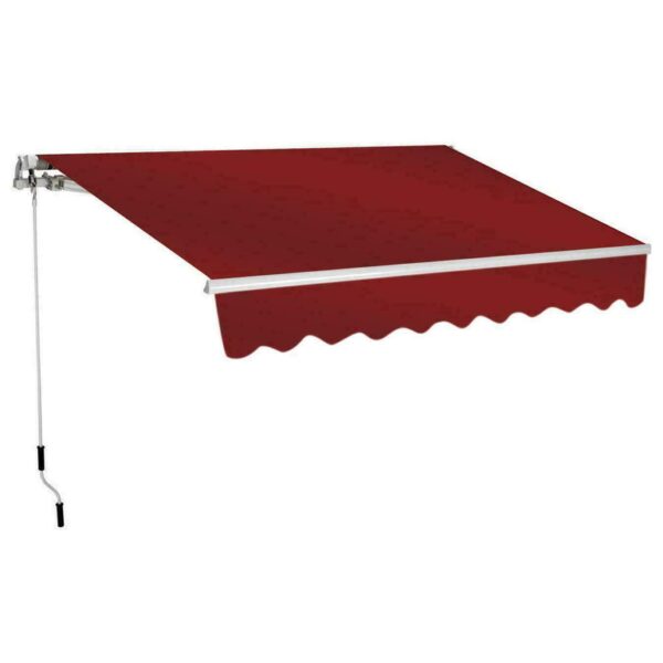 TENDA SOLE BALCONE BARRA QUADRA 3x2 MT ROSSO ALLUMINIO BRACCI ESTENDIBILI 1804