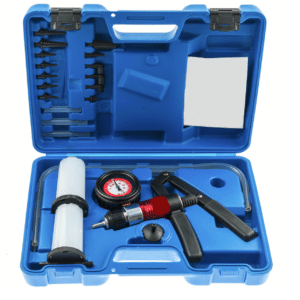 POMPA VUOTO TESTER 2 VASETTI TUBO SPURGO FRENI MANUALE AUTO VACUOMETRO 183sa