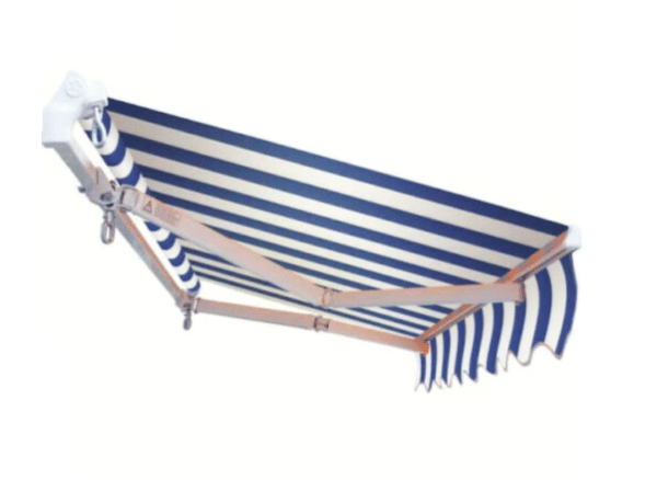 TENDA DA SOLE BALCONE ESTERNO AVVOLGIBILE 4x2,5 mt RECLINABILE BIANCO/BLU 317v