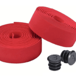 2 NASTRO NASTRI MANUBRIO BICI BICICLETTA CORSA BIKE TAPPI ANTIURTO ROSSO ROSSI