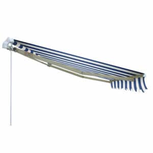 TENDA DA SOLE BALCONE ESTERNO AVVOLGIBILE RULLO 4x2,5 mt STRISCE BIANCO/BLU 270v