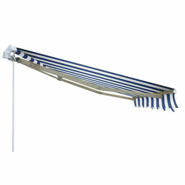 TENDA DA SOLE BALCONE ESTERNO AVVOLGIBILE RULLO 3x2 mt STRISCE BIANCO/BLU 256v