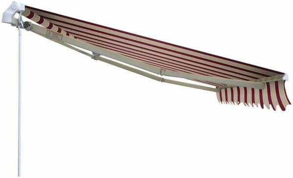 TENDA DA SOLE BALCONE ESTERNO AVVOLGIBILE RULLO 4x2,5 mt BEIGE BORDEAUX RIGATA 284v