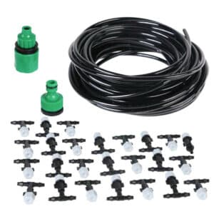 KIT IRRIGAZIONE GIARDINO GIARDINAGGIO NEBULIZZATORE POMPA SPRUZZO TUBO 5 MT 026B