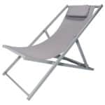 Sdraio pieghevole sedia giardino mare spiaggia alluminio 102x58x93cm tortora 056v