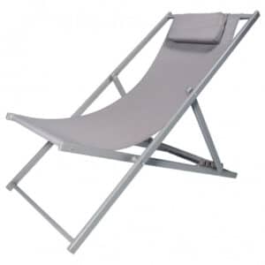 Sdraio pieghevole sedia giardino mare spiaggia alluminio 102x58x93cm tortora 056v
